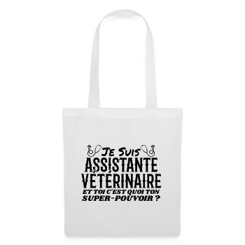 Assistent | Veto | Geschenk | Superkraft - Stoffbeutel - Weiß - Vorne