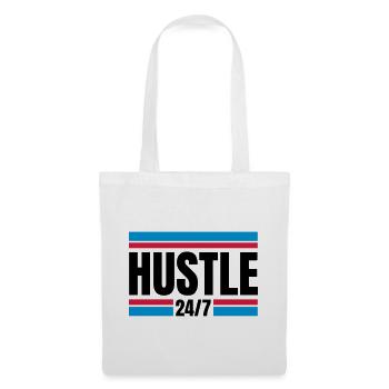 HUSTLE 24/7 - Stoffbeutel - Weiß - Vorne