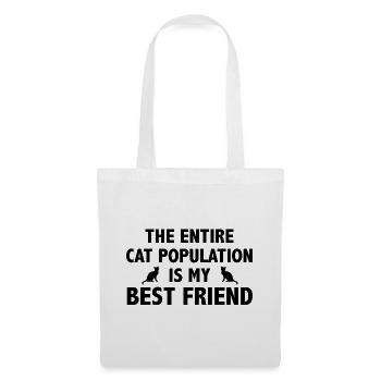 The Entire Cat Population Is My Best Friend - Tote Bag - white - Front