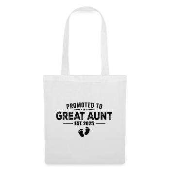 Promoted To Great Aunt 2025 Funny For New Aunt - Tote Bag - white - Front