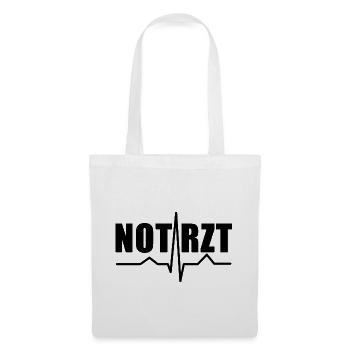 Notarzt Puls Krankenwagen Medizin Geschenk - Stoffbeutel - Weiß - Vorne
