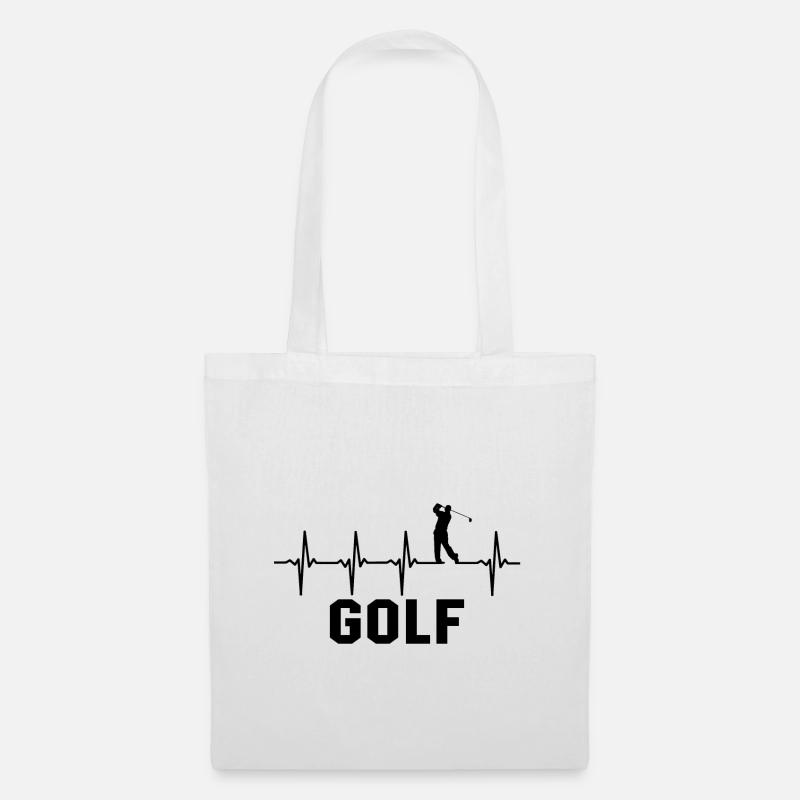 Golf Herzchlag Golfen Golfer - Stoffbeutel - Weiß