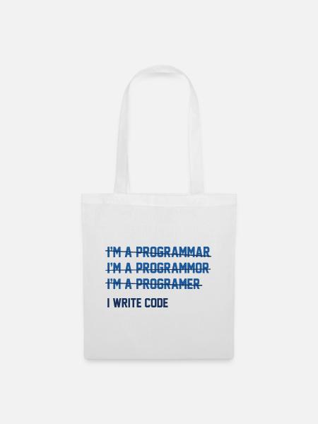 Ich schreibe Code - Stoffbeutel - Weiß