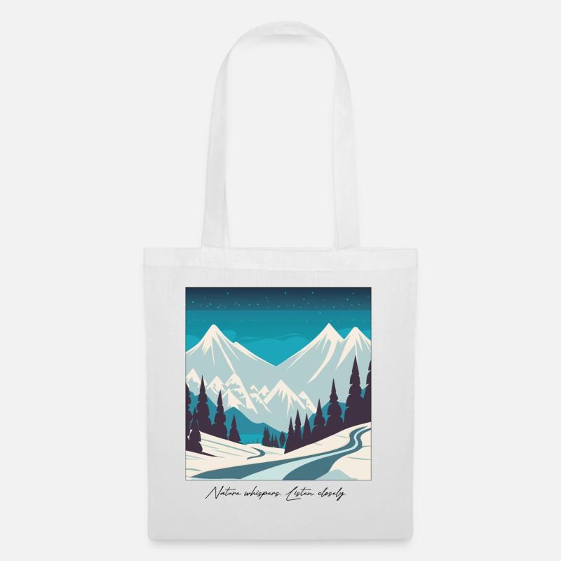 Mountains Nature Snowscape - Tote Bag - white