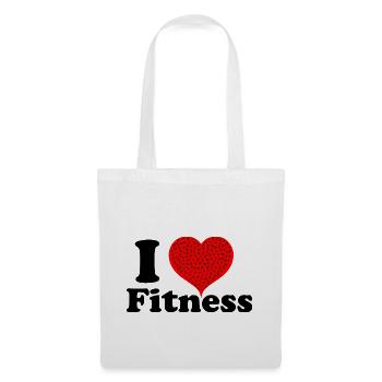 ilove fitness workout Fit Love Sport Geschenk - Stoffbeutel - Weiß - Vorne