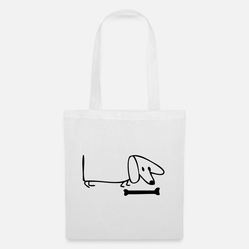 Stroke Dachshund - Tote Bag - white