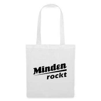 Minden rockt - Textdesign mit Stadtnamen - Stoffbeutel - Weiß - Vorne