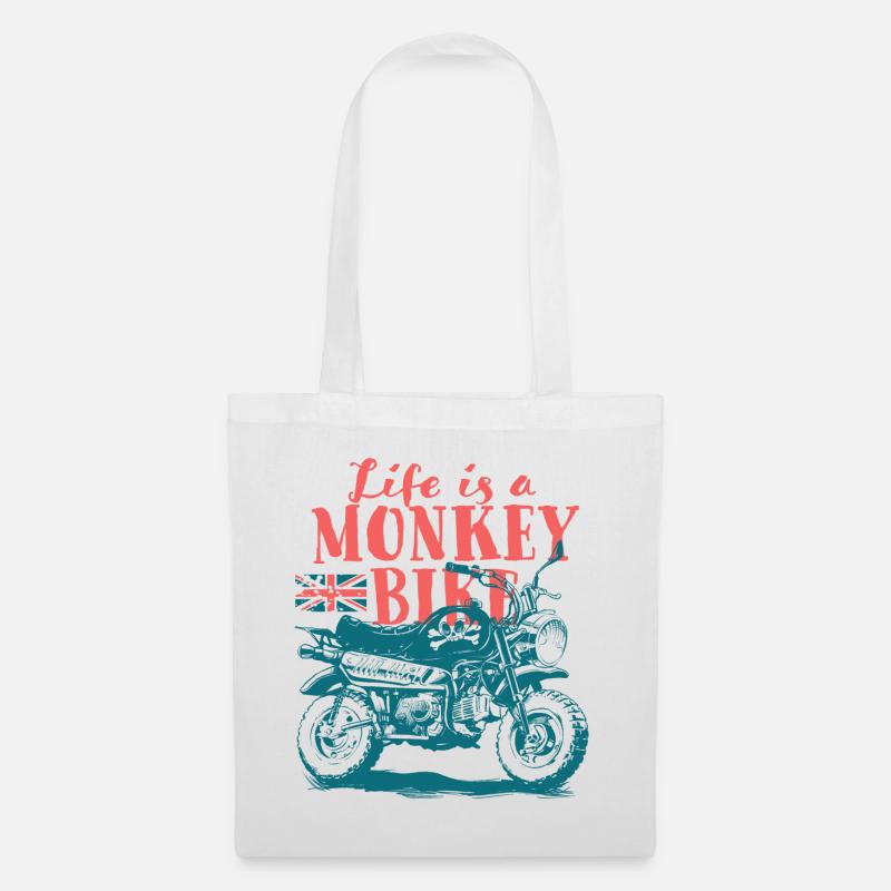 Life is a Monkey Bike - Stoffbeutel - Weiß