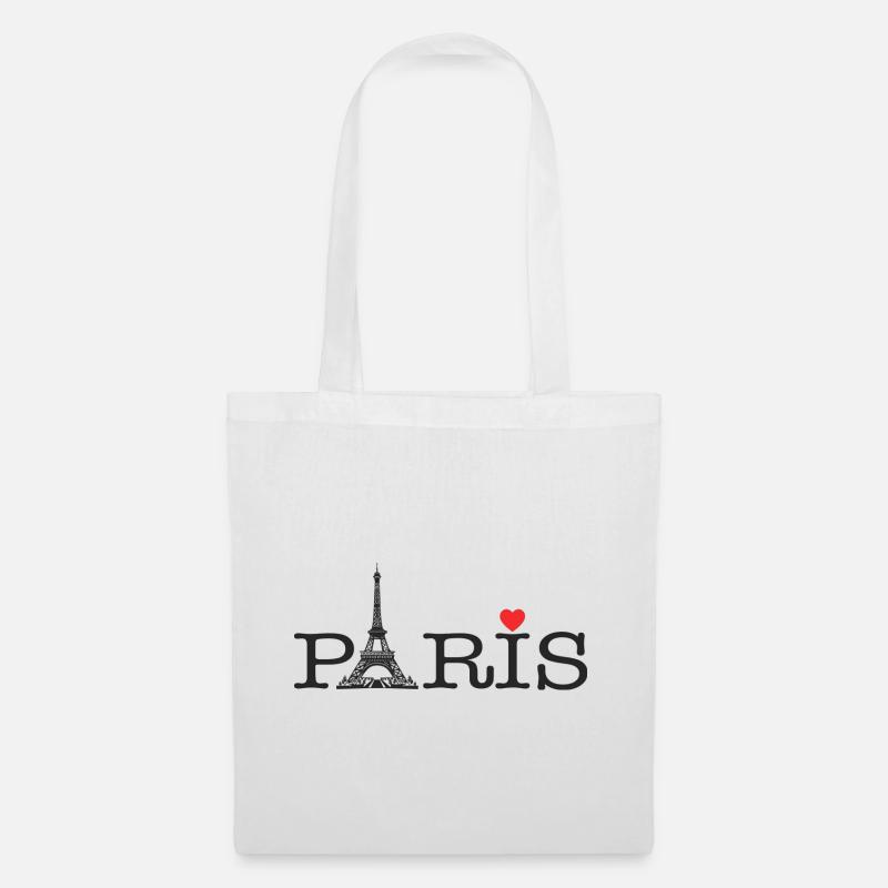 Paris Amour - Sac en tissu - blanc