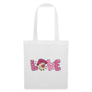 Mushroom in love heart couples valentine's day - Tote Bag - white - Front