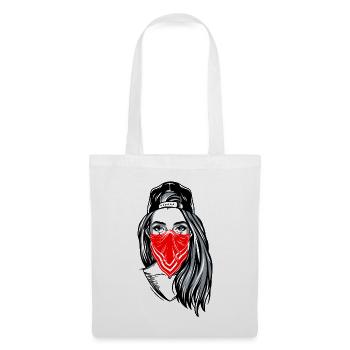 Chicano, badgirl avec masque facial - Sac en tissu - blanc - Devant