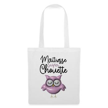 Maîtresse super chouette rose 3D - Sac en tissu - blanc - Devant