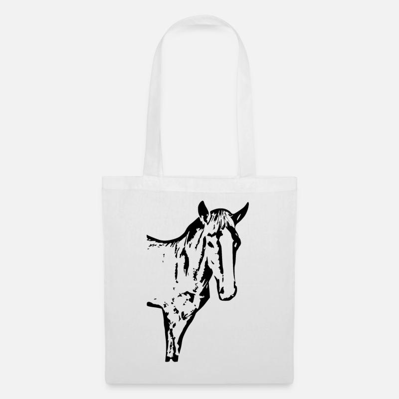 Pferde T-shirt Geschenk Reiter  - Stoffbeutel - Weiß