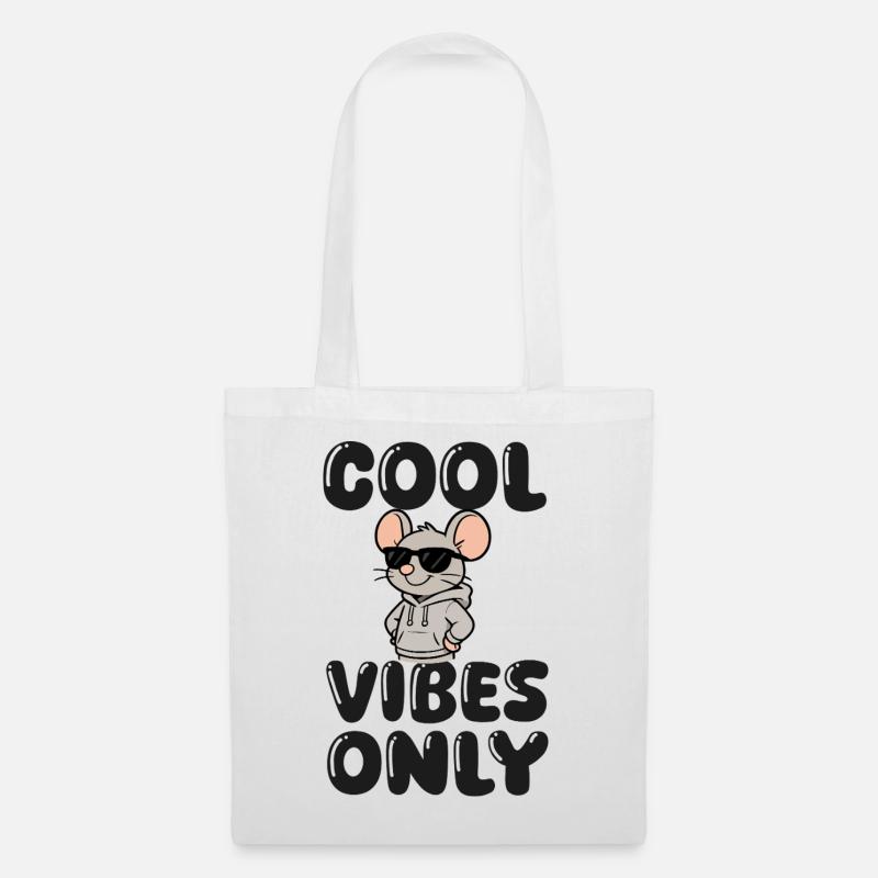 maus-sonnenbrille-cool- - Stoffbeutel - Weiß