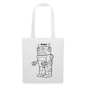 Robot Vintage Croquis Design - Sac en tissu - blanc - Devant