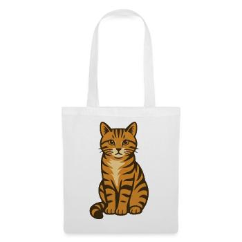 Tigre chat Vintage Illustration - Sac en tissu - blanc - Devant