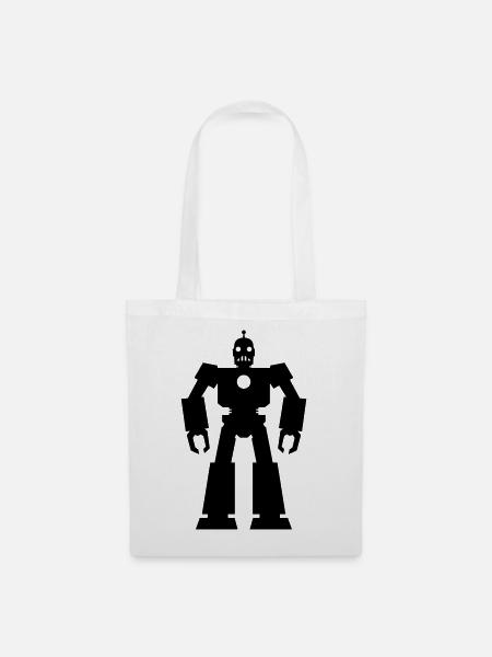 Roboter – KI Technik Sci-Fi Nerd Design - Stoffbeutel - Weiß