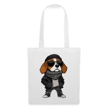 Beagle Dog Cool Winter - Tote Bag - white - Front