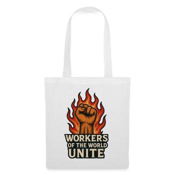 Fists and flames – Arbeiterwelt Unite - Tote Bag - white - Front