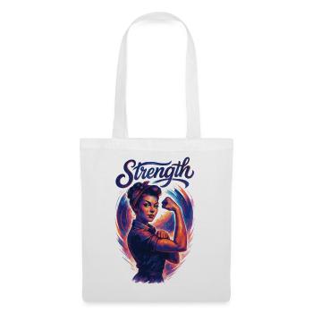 Strength Strong Woman Rockabilly Girl Power Gift - Tote Bag - white - Front