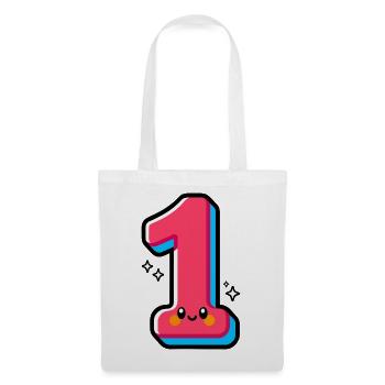 Number 1 Happy Pink Illustrated - Tote Bag - white - Front