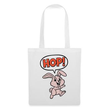 HOP! Bunny Jumping Comic Action Vector - Tote Bag - white - Front