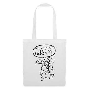 HOP ! Bunny Jumping Schométrique - Sac en tissu - blanc - Devant