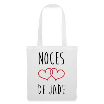 Jade-Hochzeit 26 Jahre Liebe - Stoffbeutel - Weiß - Vorne
