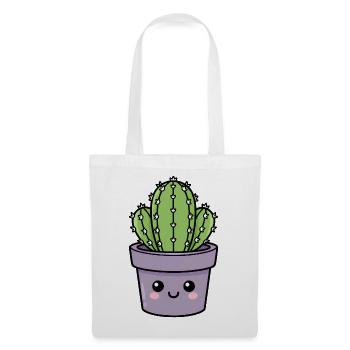 Kawaii Cactus in Purple Pot - Tote Bag - white - Front
