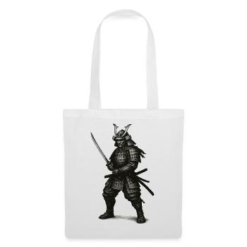 Samurai-Krieger in schwerer Rüstung - Stoffbeutel - Weiß - Vorne