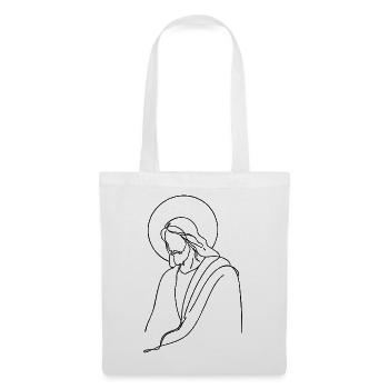 Jesus-Linienkunst - Stoffbeutel - Weiß - Vorne