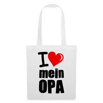 I Love mein Opa - Stoffbeutel - Weiß - Vorne