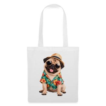 Mops Hund süßer Mops niedlicher Mops - Stoffbeutel - Weiß - Vorne