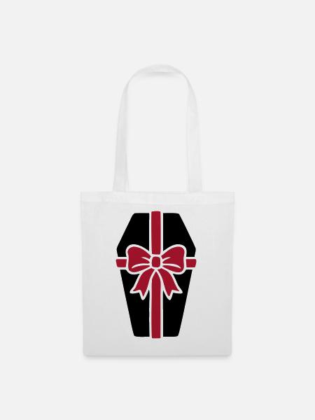 Sarg Geschenkbox Schleife Icon - Stoffbeutel - Weiß