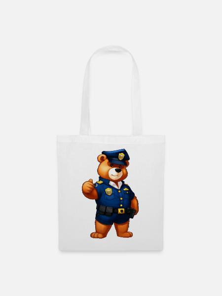 Bären Polizei - Stoffbeutel - Weiß