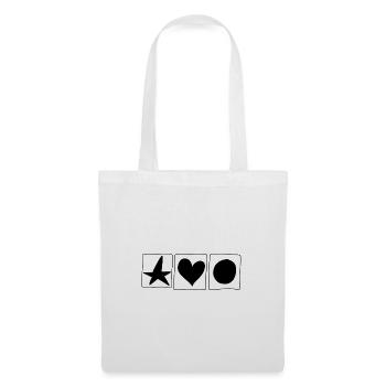 Star Circle Heart Square Symbol Shape Colorful - Tote Bag - white - Front