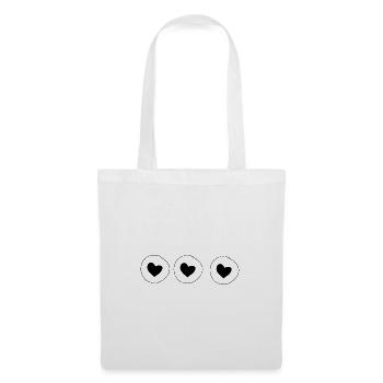 Coeur Cercle Symbole Forme Amour Motif Coeurs - Sac en tissu - blanc - Devant