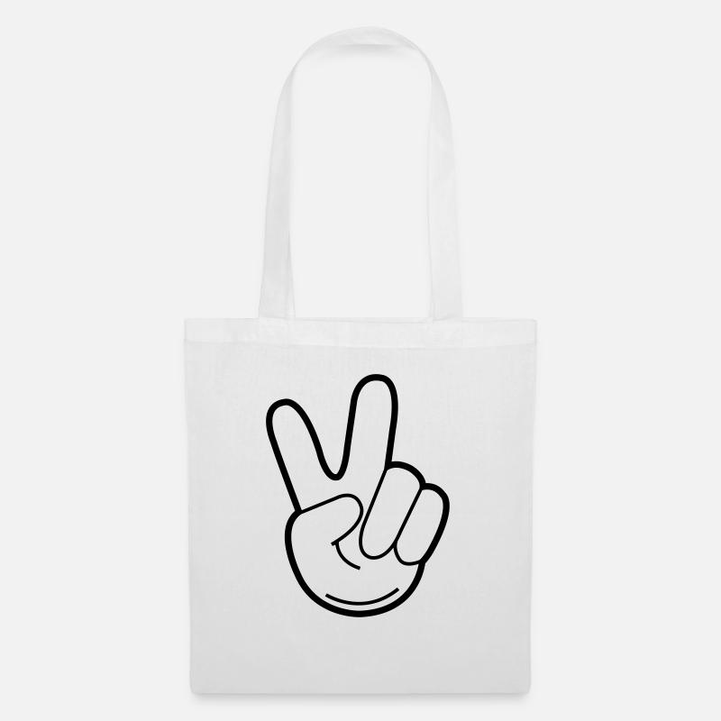 peace hand - Stoffbeutel - Weiß