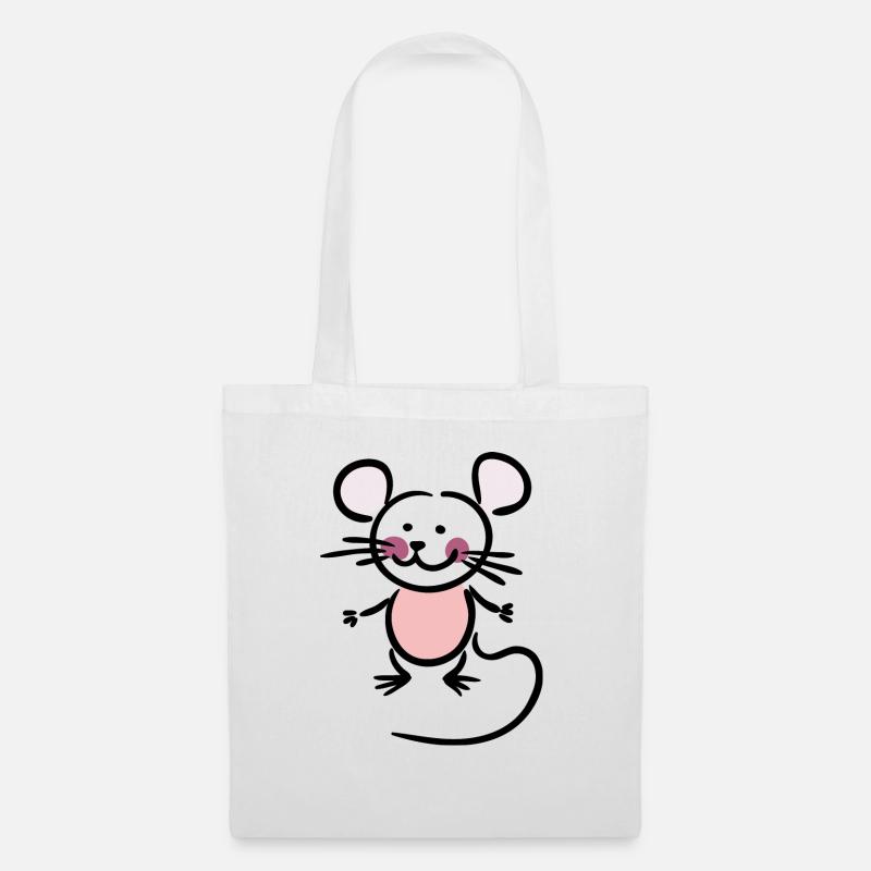 Maus - Stoffbeutel - Weiß