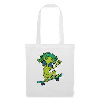 Skateboard Alien - Tote Bag - white - Front