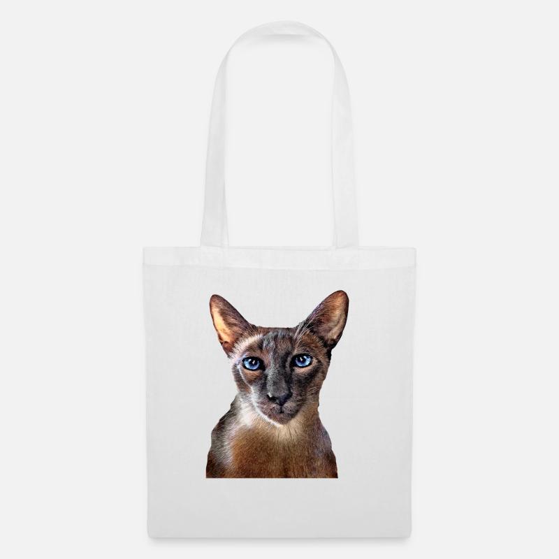 Orientalische Katze - Stoffbeutel - Weiß