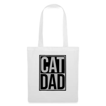 Schild Cat Dad Logo - Stoffbeutel - Weiß - Vorne