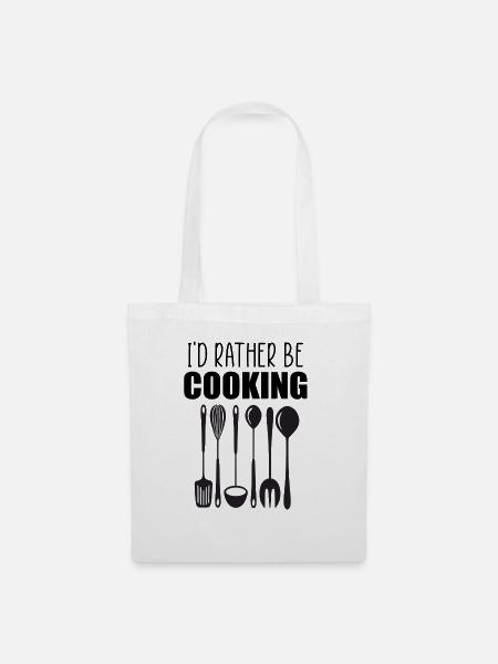 Ich würde lieber lustiges Zitat kochen - Stoffbeutel - Weiß