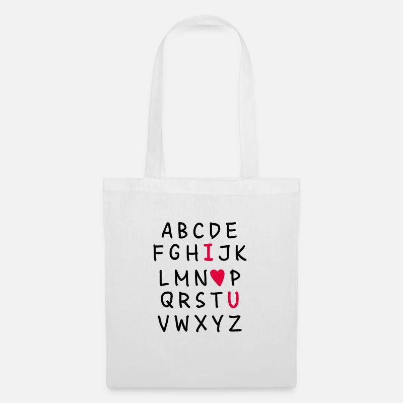 Love Alphabet - Stoffbeutel - Weiß