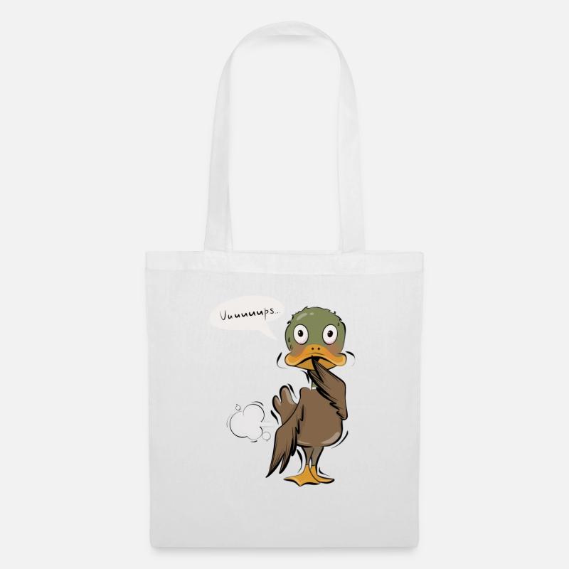 Pupsende Ente - Stoffbeutel - Weiß