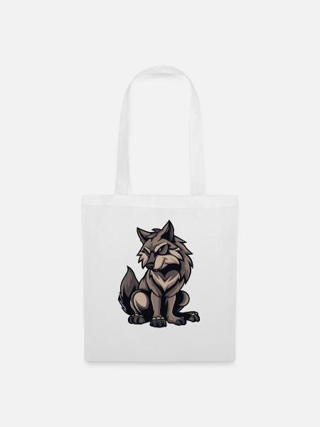 wolf - Stoffbeutel - Weiß