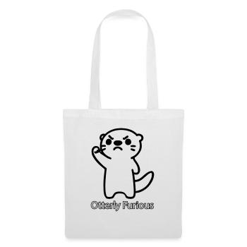 Angry Otter raising his fist - Otterly Furious - Tote Bag - white - Front