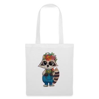 Flower Wreath Raccoon - Tote Bag - white - Front