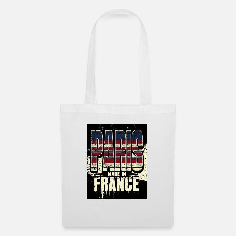 Paris Hergestellt in Frankreich - Stoffbeutel - Weiß