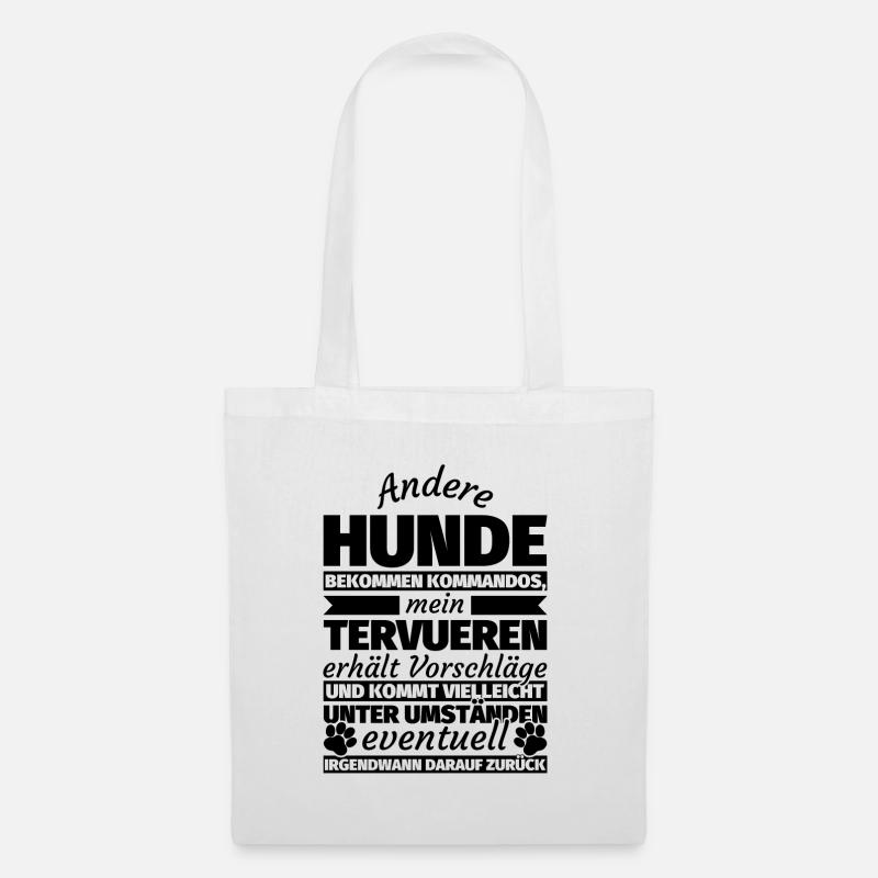 Tervueren Hund Geschenke - Stoffbeutel - Weiß